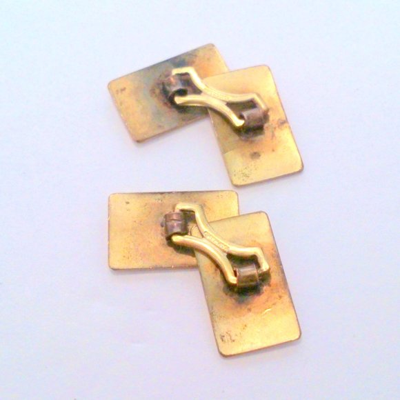 Vintage Art Deco Gold Tone Initial R Cufflinks - Picture 3 of 3